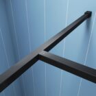 Black Wetroom Glass Panel Fixed Arm