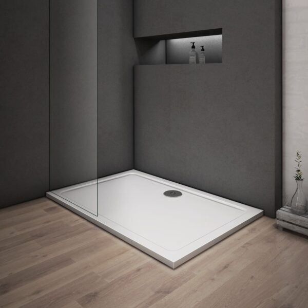 Quality Bath Screens, Enclosures & Radiators by MLH Products Rectangle shower tray in white MLH PRODUCTS