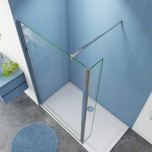 Wet Room Glass Panel And Return Panel, Wall Profile &Amp; Support Bar