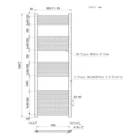 Technical drawing of MLH-DS16-50-26 towel radiator, dimensions: 1600mm height, 500mm width