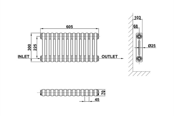 Radiator-Line-Drawing-Two-Column-MLH-C03-13-2-1