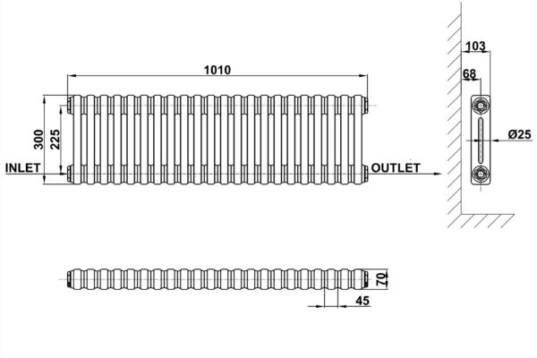 Radiator-Line-Drawing-Two-Column-MLH-C03-22-2-1