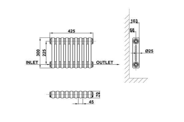 Radiator-Line-Drawing-Two-Column-MLH-C03-9-2-1