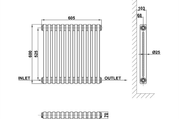 Radiator-Line-Drawing-Two-Column-MLH-C06-13-2-1