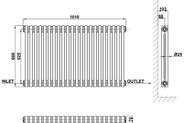 Radiator-Line-Drawing-Two-Column-MLH-C06-22-2-1