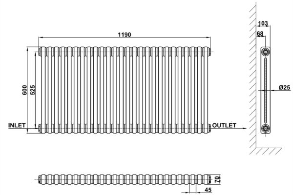 Radiator-Line-Drawing-Two-Column-MLH-C06-26-2-1