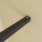 Walk In Wetroom Full Set Corner Fit Black 5 Close-up of the black walk-in shower support bar secured to the bathroom wall