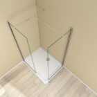 Walk In Wetroom Full Set Corner Fit 18 Walk In Wetroom Full Set Corner Fit silver walk in end panel 1200 1400 top angle MLH PRODUCTS