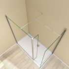Walk In Wetroom Full Set Corner Fit 12 Walk In Wetroom Full Set Corner Fit silver walk in flipper end panel 1700 top angle MLH PRODUCTS