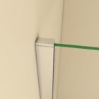 Walk In Wetroom Full Set Corner Fit 5 Close-up of the top silver wall profile holding the clear walk-in shower glass